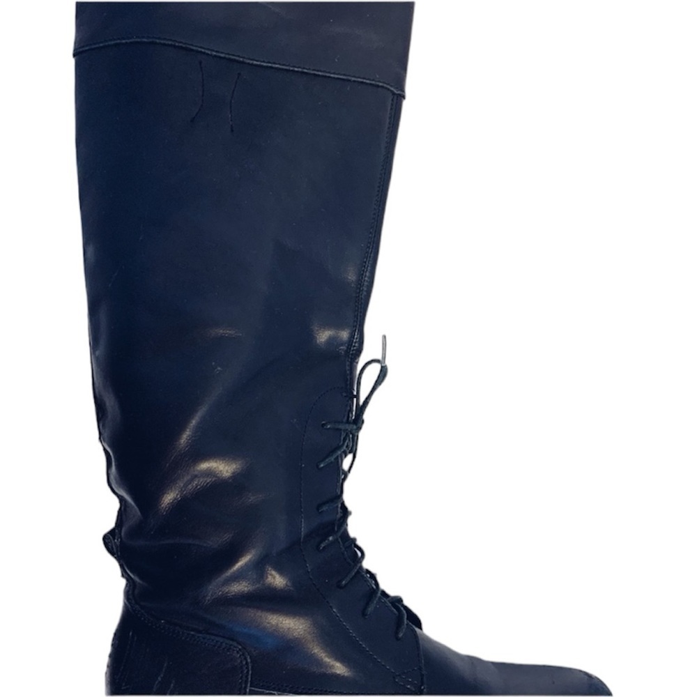 Nicole Black Tall Lace Up Riding Boots, 7M - Picture 2 of 8